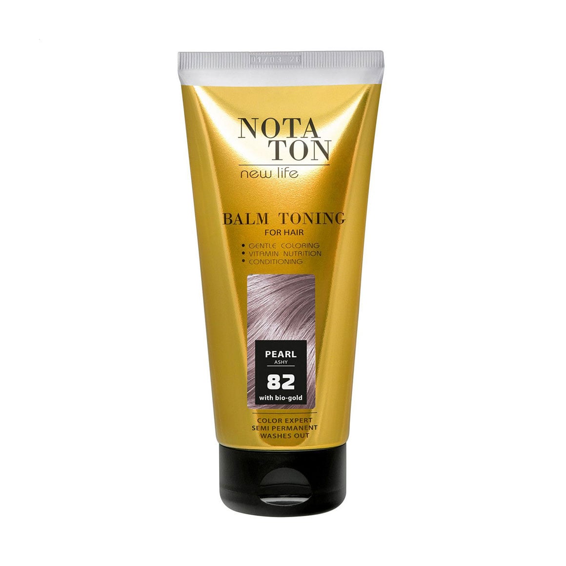 Тонувальний бальзам для волосся Notaton New Life Balm Toning з біо-золотом, 82 Перлинно-попелястий, 150 мл
